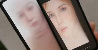 Un primer plano de un smartphone muestra detalles meticulosos y una composición equilibrada