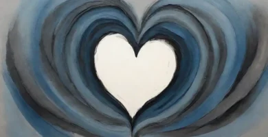 Sombreras sombras enmarcan un corazón fragmentado